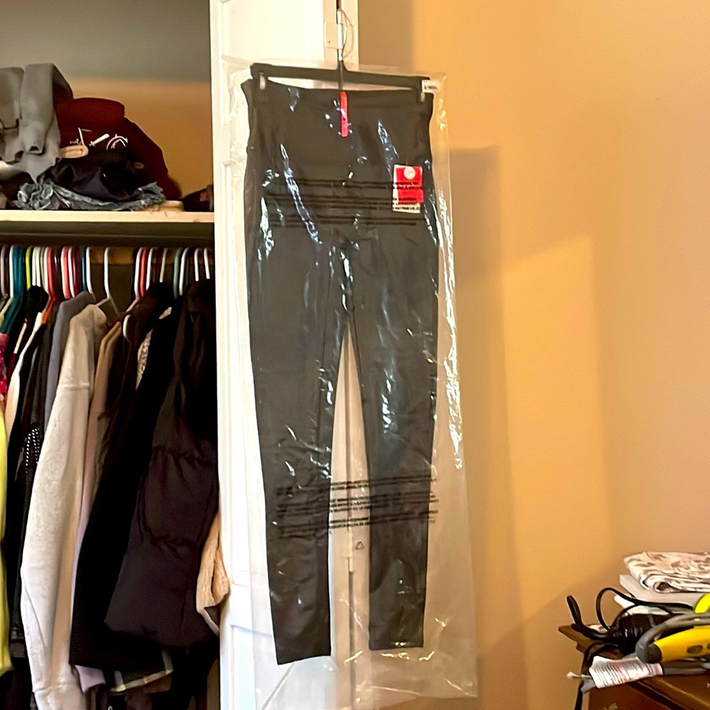 SPANX Black faux leather leggings